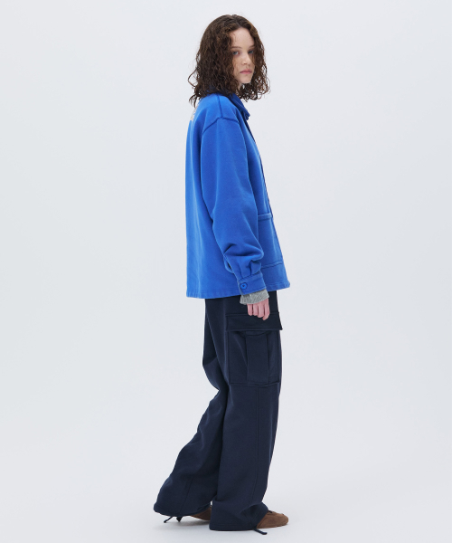 WASHED HEAVYWEIGHT FRENCH JACKET BLUE