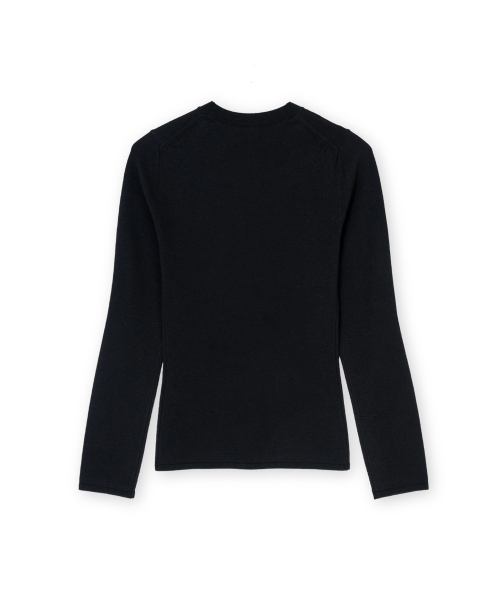 Тонкий кардиган W с круглым вырезом, Black