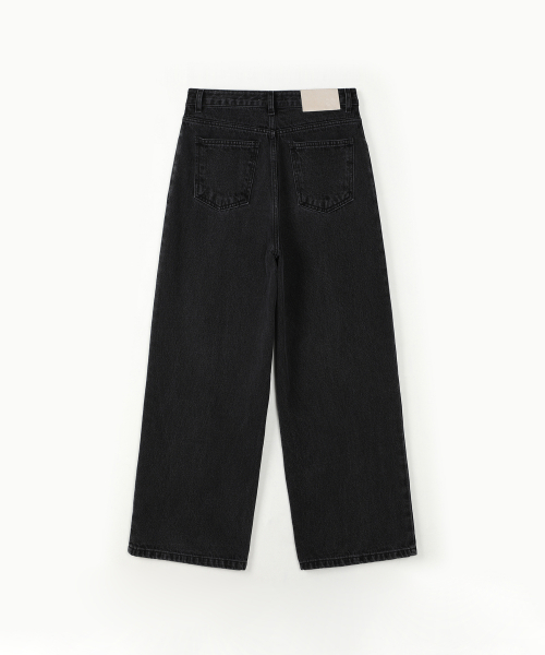 ONE TUCK DENIM PANTS_BLACK