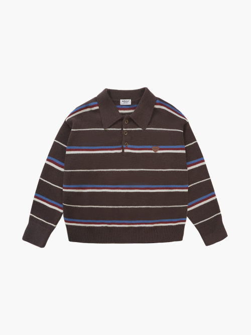 Striped Knit Polo Shirt (2 colors) thumbnail 5