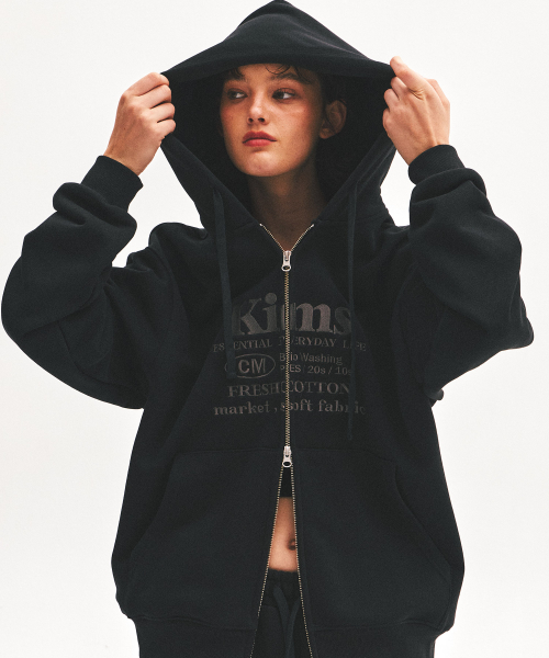 (Unisex) Everyday Bam Logo Zip худи черный