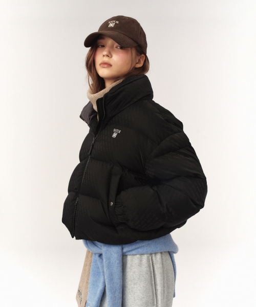 (W) Укороченный пуховик Lauren jacquard Black