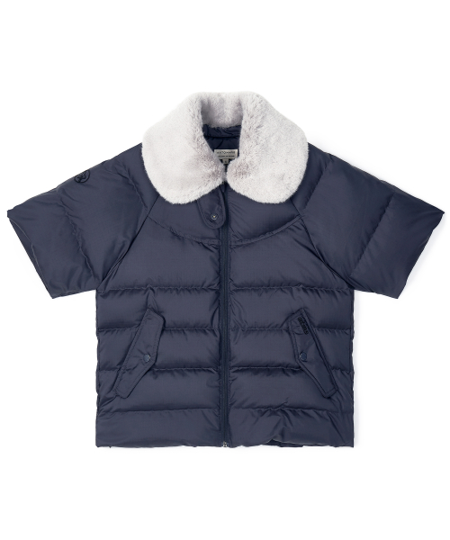 Женский пуховик с коротким рукавом - Navy