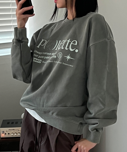 Свитшот BP Lettering Pigment_KHAKI