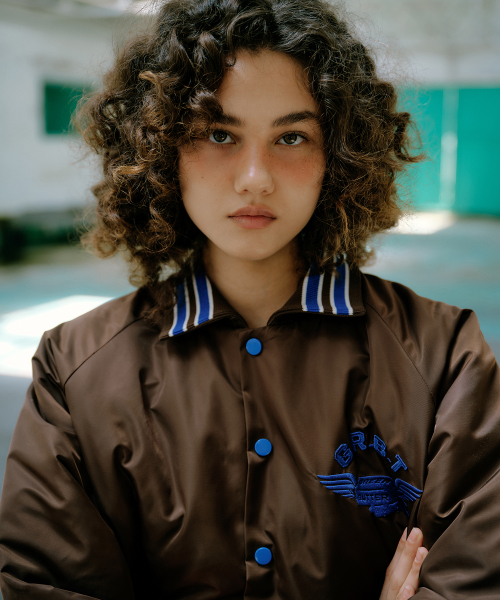 Quilted Varsity куртка (Brown)