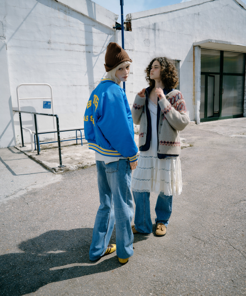 Quilted Varsity куртка (Light Blue)