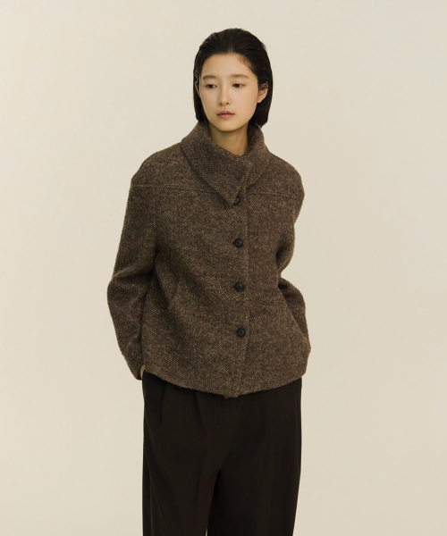 classic curve collar короткая coat_brown