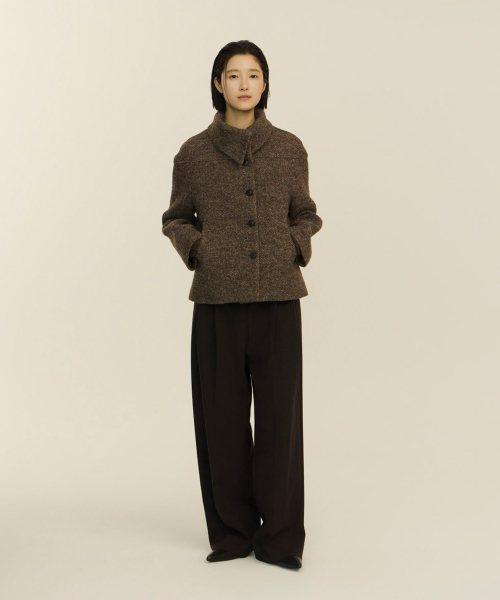 classic curve collar короткая coat_brown