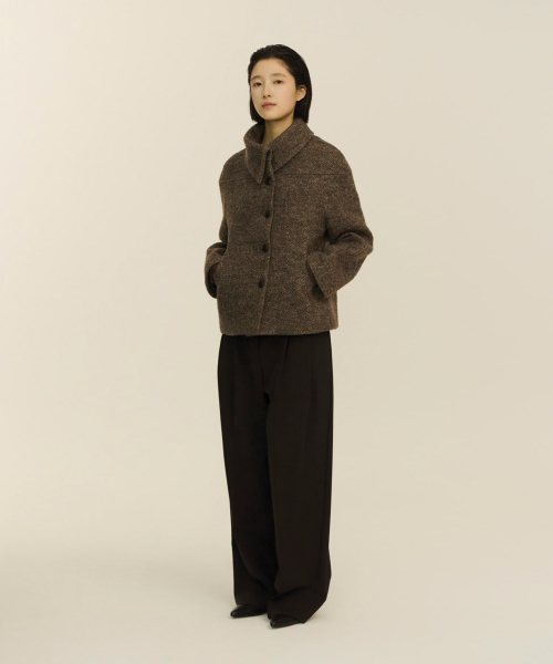 classic curve collar короткая coat_brown