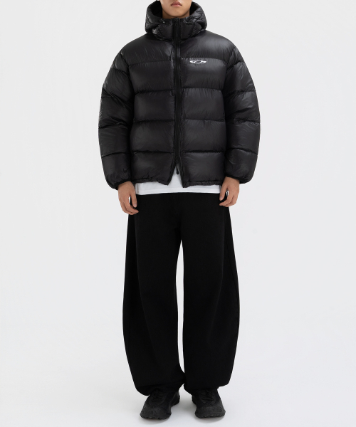 Глянцевый пуховик с капюшоном Glossy Black