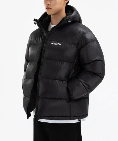 Глянцевый пуховик с капюшоном Glossy Black