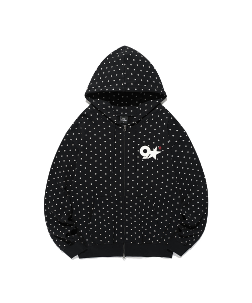 X9090 9STAR HOOD ZIP UP_BLACK(IK2FFMM485B)