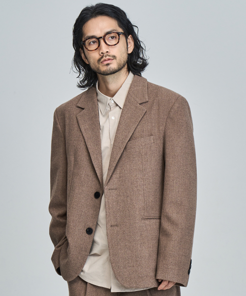 Блейзер расслабленного кроя из шерсти (BEIGE)