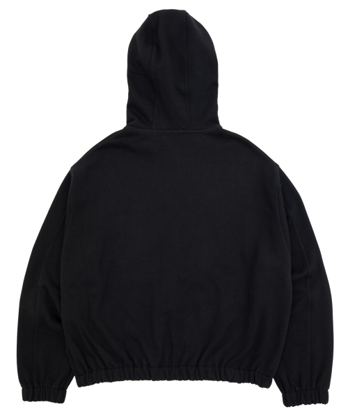 Оверсайз худи на молнии Floral Applique - Black