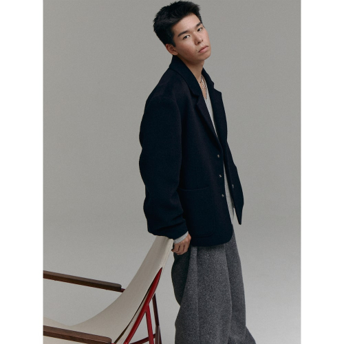 (UNISEX) оверсайз джерси-куртка Navy
