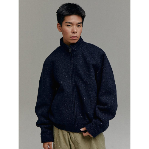 (UNISEX) Твидовый харрингтон Navy