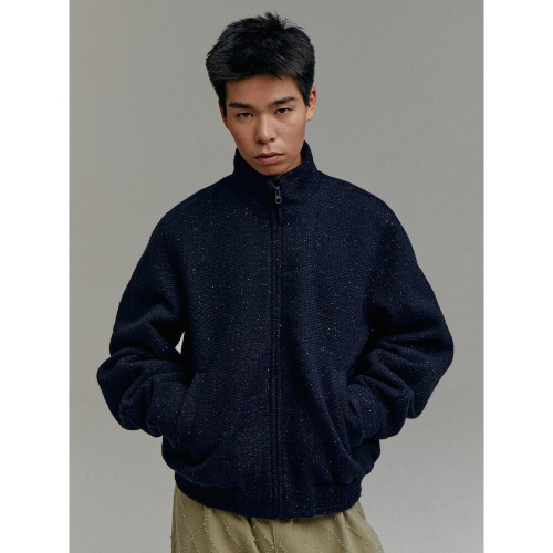 (UNISEX) Твидовый харрингтон Navy