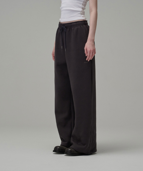 Soft хлопковая широкие Sweat Pants_Charcoal