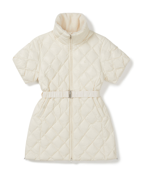 [25FW clove] Belted Long Goose Down куртка (Ivory)