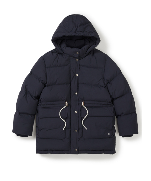 [25FW clove] Pocket Hooded Long Goose Down куртка (Navy)