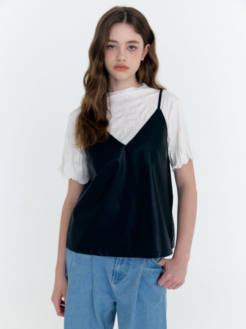 faux leather bustier top
