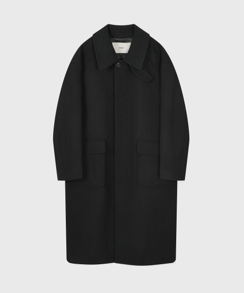 [WOOL 80] Woolrich Balmacaan Robe Coat_Black thumbnail 2