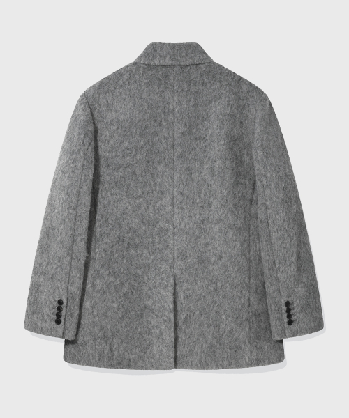 (Womens) Пушистый шерстяной жакет_Grey