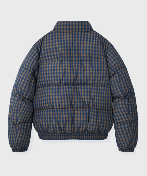 (Женский) Короткий пуховик в клетку Navy