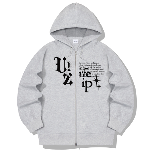 Оверсайз худи на молнии 2WAY Heritage Simple 3 Color [ULZH_6010]