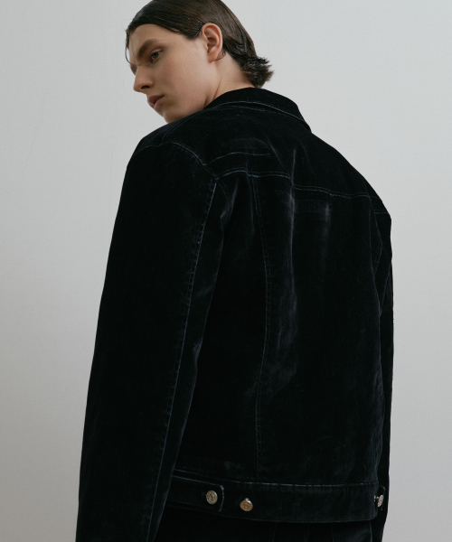 VELVET вышеные PADDED TRUCKER дэним куртка (3oz)