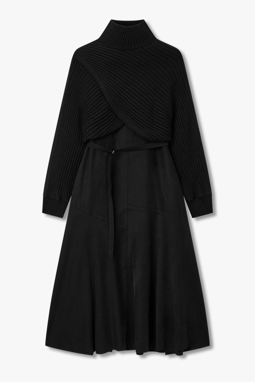 Oblique — трикотажное платье-миди на поясе Black 7255437102