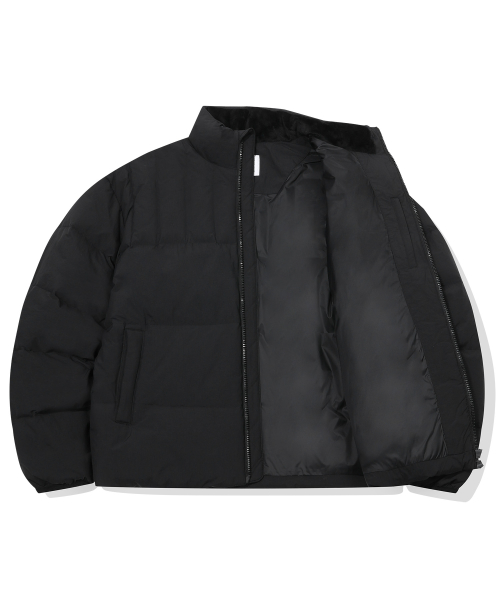 Легкий короткий пуховик с патчем (Black)