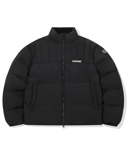 Легкий короткий пуховик с патчем (Black)