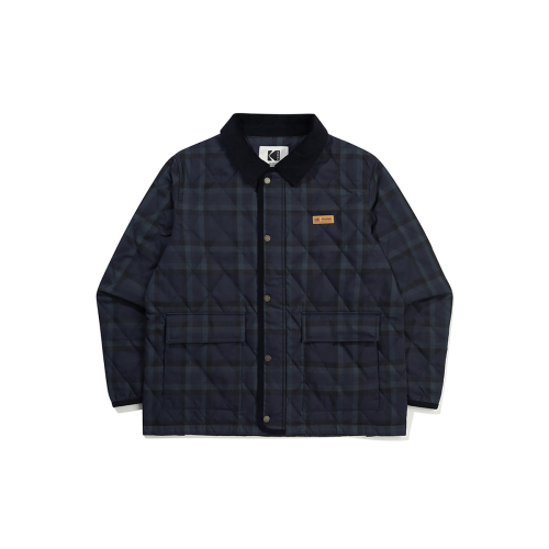 cineframe check light quilted jacket NAVY