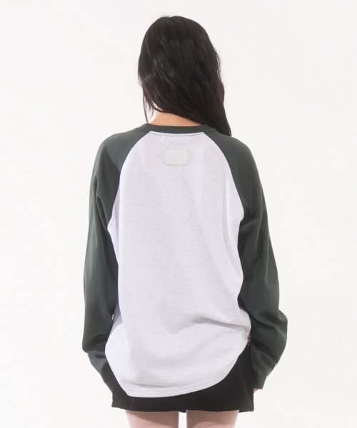 rabbit house raglan tee white green