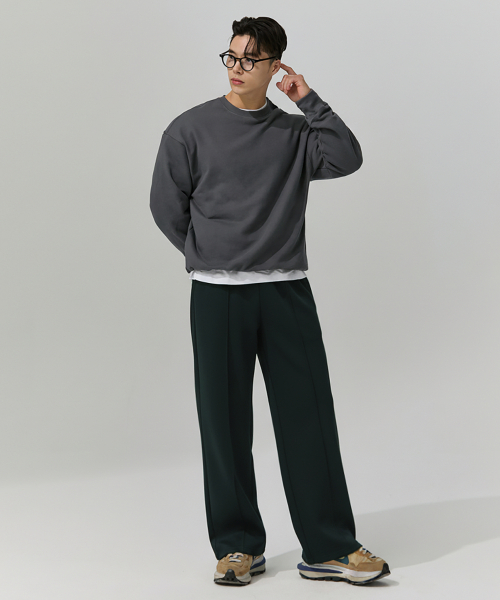 cotton mesh pintuck sweat pants (MELBOURNE GRAY) / BM250918