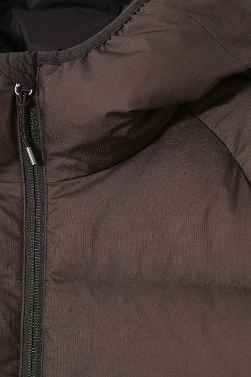 Frost Hood Duckdown Light Jacket Dark Brown