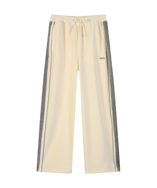 W CORDUROY WIDE PANTS (IVORY)