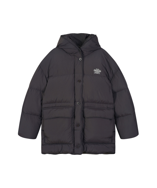 W MIDDLE LENGTH HOOD DOWN (BROWN)