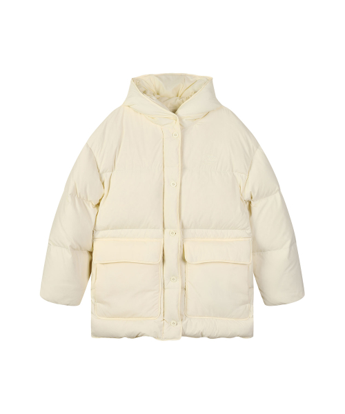 W MIDDLE LENGTH HOOD DOWN (IVORY)