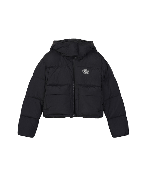 W PUFFER HOOD DOWN (BLACK)
