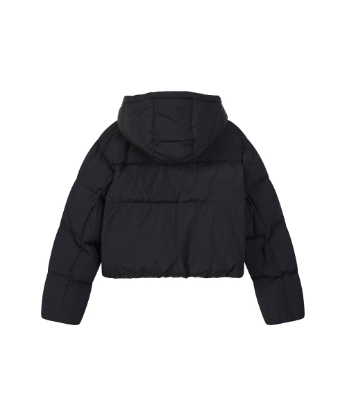 W PUFFER HOOD DOWN (BLACK)