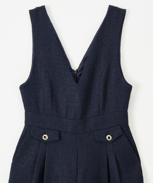 Tweed Jumpsuit_ Navy