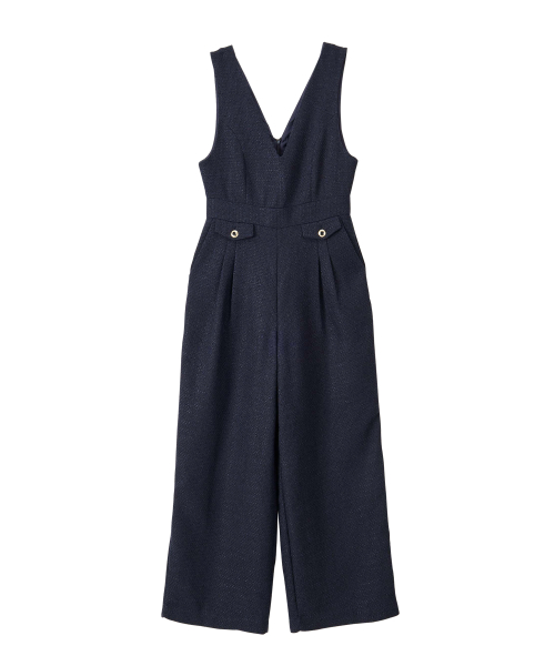 Tweed Jumpsuit_ Navy