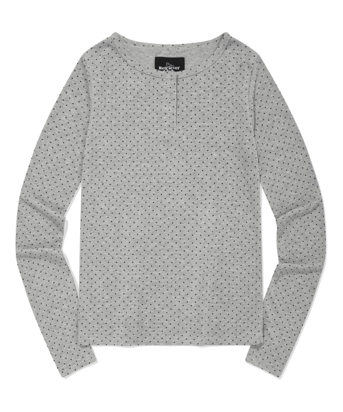 PATTERN HENLEY NECK [GRAY]
