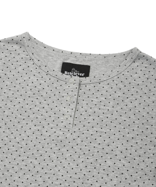 PATTERN HENLEY NECK [GRAY]