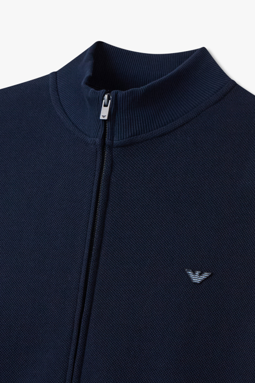 [EMPORIO ARMANI UNDERWEAR] logo patched sweatshirt zipup_blue 0815338004