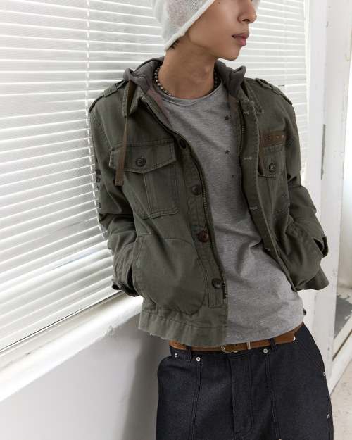 Bluesf vintage washed hoodie jacket