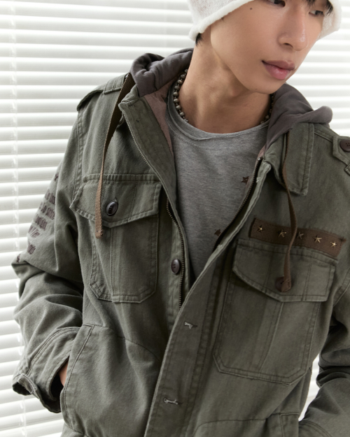 Bluesf vintage washed hoodie jacket