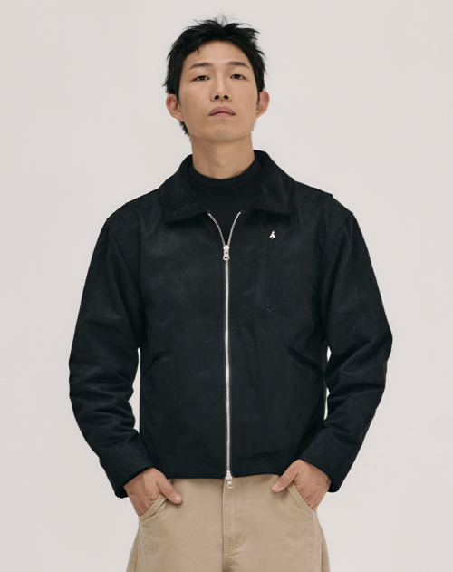 corduroy zipup jacket _ black